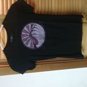 Billabong Brand Women's Purple, Black & Grey T-shirt With Graphic